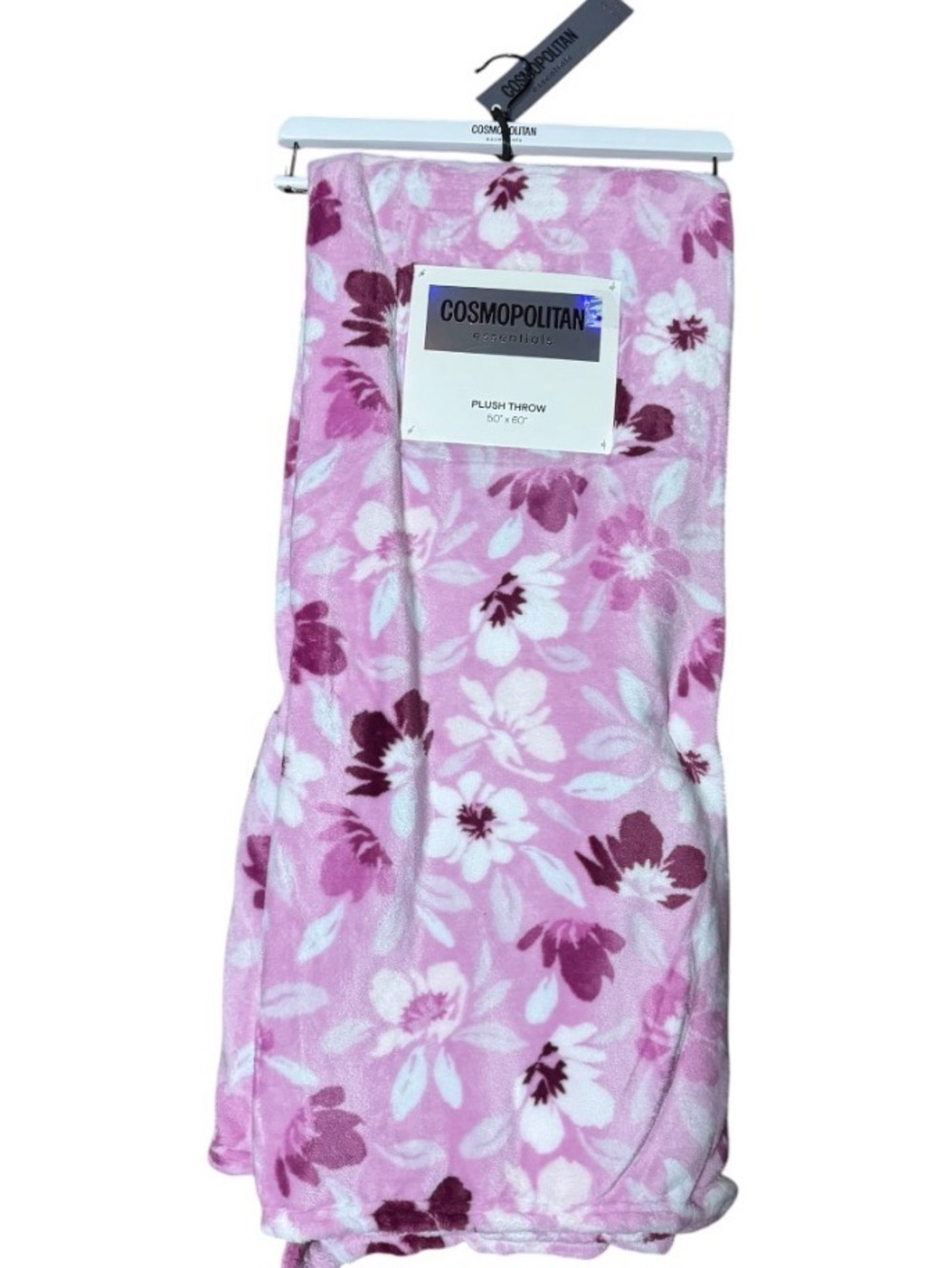 Cosmopolitan Plush Throw 50x60 pink floral super soft